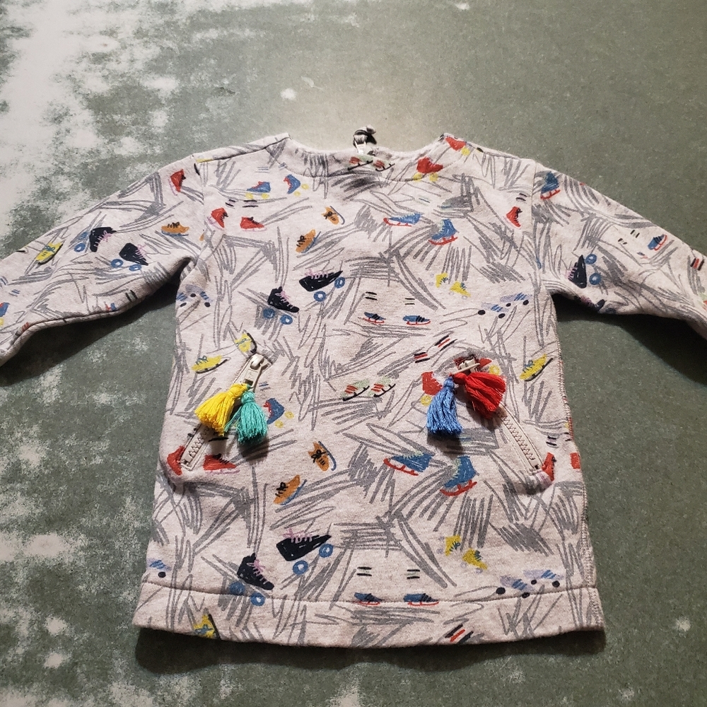 Stella McCartney kids grey skates pom pom tunic sz 2